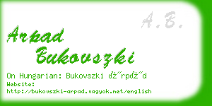 arpad bukovszki business card